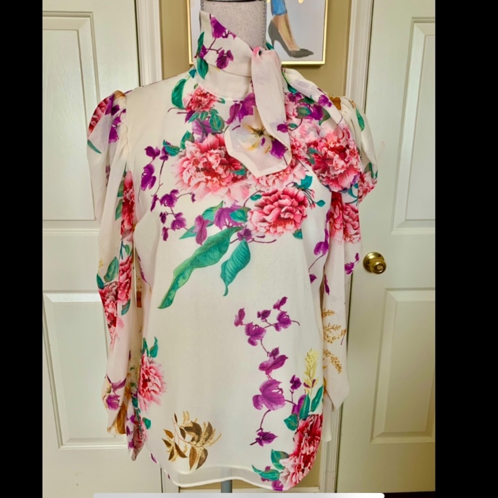 Keepsake Long Sleeve Top in Creme Botanic Floral Size 6 (medium) NWT